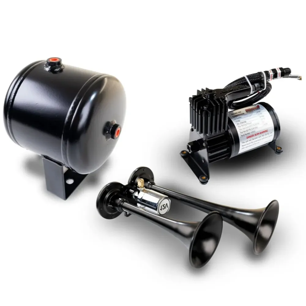 HK1: Universal ProBlaster™ Complete Mini Black Dual Air Horn Kit | 120 PSI