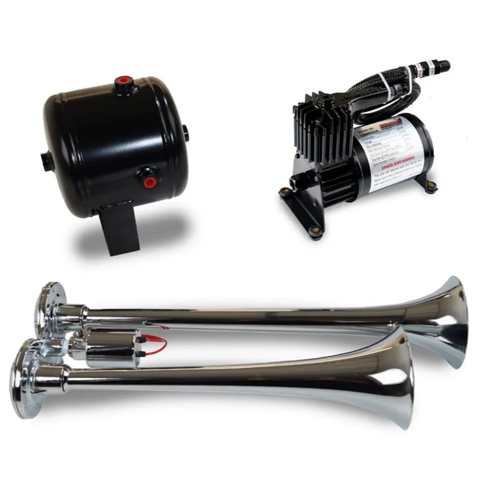 HK2: Universal ProBlaster Complete Chrome Dual Air Horn Kit | 120 PSI